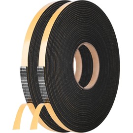 Kikerike Self Adhesive Foam Tape Weatherstrip 1/2In x 1/4In x 8.5Ft High Density Foam Insulation Strips Seal Weather Stripping with Strong Adhesive for Door and Window Sound Isolation Soundproofing