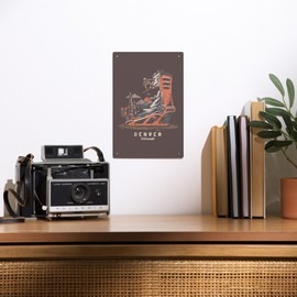 Lantern Press 6x9 Inch Metal Sign, Denver, Colorado, Snowboard Binding