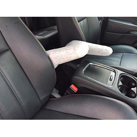 Auto Armrest Covers- Fits The Dodge Grand Caravan 2011-2020 Armrest Covers for Front Bucket Seats- Protect Fold Down Armrest Fleece Fabric 1 Pair (XLSLM) Light Gray