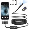 Endoscope Borescope with 8+1 Adjustable LED Lights, 11.5/16.4 FT Semi-Rigid