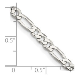 JewelryWeb 925 Sterling Silver Lobster Claw Closure 4.5mm Polished Flat Figaro Chain Necklace 16 Inch Chain-Necklace for Women and Men