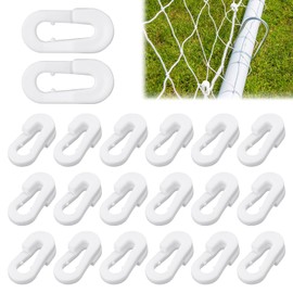 20Pcs White Soccer Net Clips, Goal Net Clips, Universal Reusable Plastic Football Net Clips, Football Net Hook Fixing Clip, Goal Net Fasteners, Football Goal Accessory Clips for Outdoor Golf Tennis