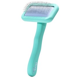 Floof by Brodie Dog Grooming Slicker Wire Brush: Designed for Long Haired Dog Breeds - Dematting and Deshedding, Comfortable and Easy to Use, Ergonomic Handle - Small (Teal, Small)