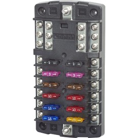 Blue Sea Systems Unisex-Erwachsene Sicherungsblock ST Blade 12 W/Erdung, Ohne Abdeckung, Einheitsgröße