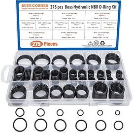 BUSY-CORNER O-Ring Boss Hydraulic Seal Kit, SAE 900 Series, 12 Sizes, Buna-N 90, Pack of 275 Pieces