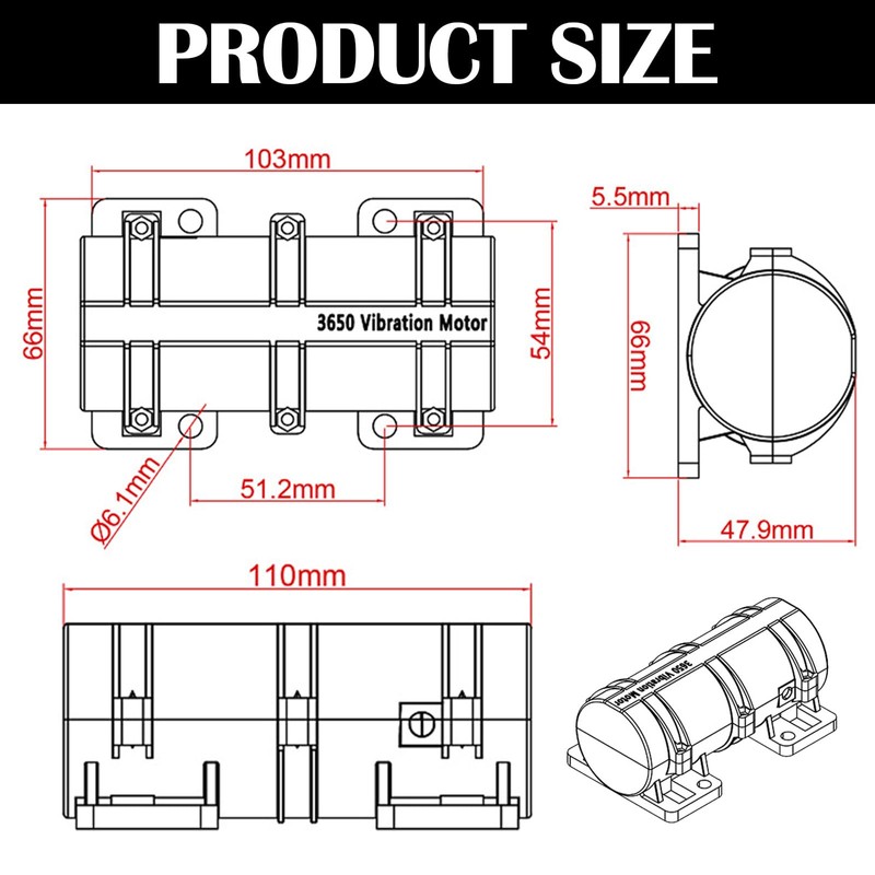 DC 24 V Vibration Motor, Mini Vibration Motor, 3800 rpm,