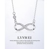 Lynwei Infinity Necklace for Women 925 Sterling Silver Infinity Opal