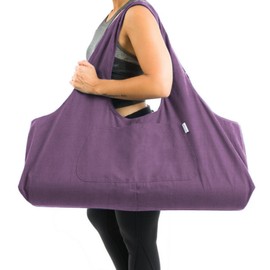 Yogiii Yoga Mat Bag | The ORIGINAL YogiiiTotePRO | Large Yoga Mat Bag or Yoga Mat Carrier with Side Pocket | Yoga Bag Fits Most Size Mats (Imperial Purple)