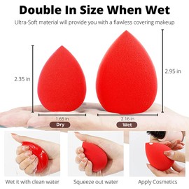 Makeup Blender Beauty Sponges, 5 Pack Multi-Colour Set, Foundation and Face Blending Sponges