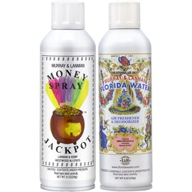 Generic Lenman & Kemp Florida Water Air Freshener & Deodorizer 8oz + Money Spray Jackpot 8oz - Murray & Lenman Room Spray, White