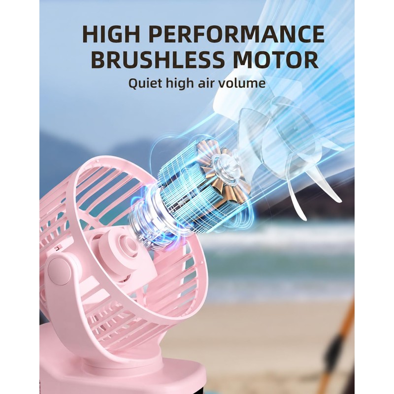 TUNISE Clip on Fan, USB Fan with 3 Speeds 4.5m/s,