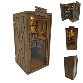 VDFZHL 6.5'' Anxiety Bookshelf Shake Away Your Anxiety, 3D Printed Miniature Bookstore Mini Bookshelf Shake Anxiety Stress Reliever Gift for Book Lovers with 200 Tiny Books