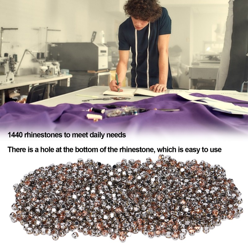 1440pcs Bulk Flatback Steel Back Rhinestones Cute Craft Rhinestones for