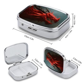 Pocket Pill Box Dragon Portable Pill and Vitamin Storage Box for Purse Pocket Travel Gifts