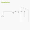 Naiture L Shaped, Corner Shower Head Extension Arm with Flange,
