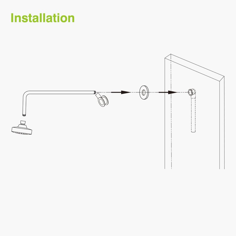 Naiture L Shaped, Corner Shower Head Extension Arm with Flange,