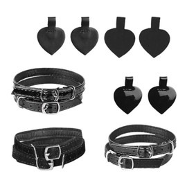 Healifty Set of 3 High Heels Shoe Straps with Buckle PU Leather Heart Shape Shoe Laces Shoe Straps Anti Loose Non-Slip Shoelaces Accessories for Women Shoes Black