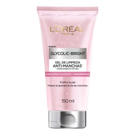 L'Oréal Paris Glycolic Bright Gel de Limpieza Profunda Anti Manchas, con Ácido Glicólico y Niacinamida, Reduce y Previene Todo Tipo de Manchas, 150 ml.