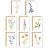 FYSUIMU 40 Pack Floral Greeting Cards Bulk 8 Design Flower Note Cards with Kraft Envelopes Stickers Botanical Thank You Blank Cards for Birthday Wedding Bridal Shower