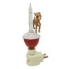 Roman 6.75" Rudolph W/NP Sign Bubble North Pole Night Light