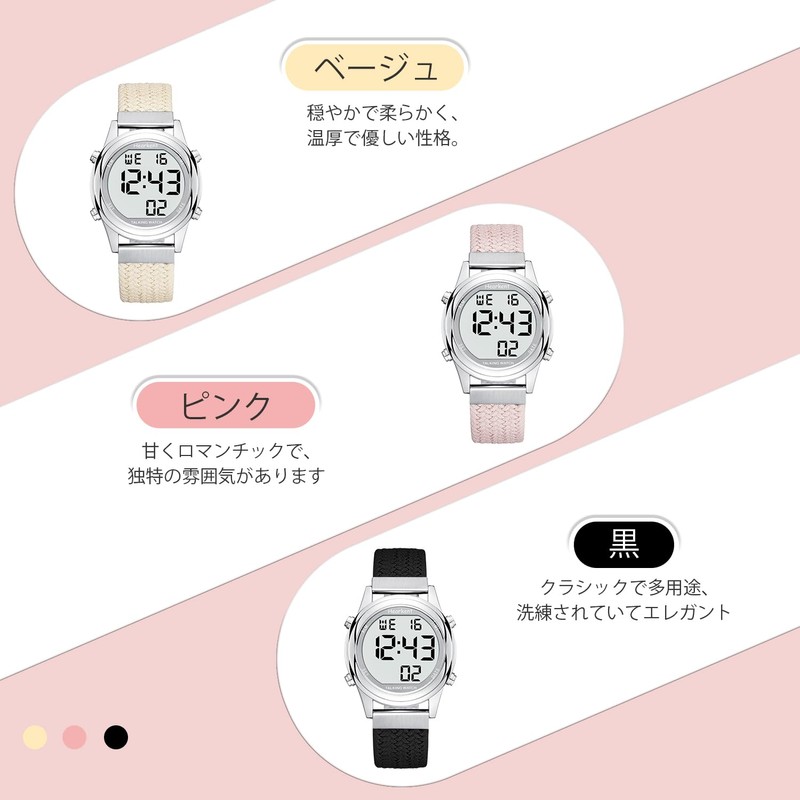Ladies voice watch, Japanese voice broadcasting time and date, LCD