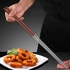 Kichvoe 1 Pair Long Cooking Chopstick Stainless Steel Chopstick with