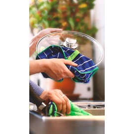 7.Pure Bamboo set, 2 x cleaning cloths and 3 x polishing cloths, clean without cleaning agents, antibacterial, lint-free, dust-free, effortless cleaning, wiping cloths, cleaning cloths, chamois