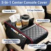 5-in-1 Center Console Cover Organizer Car Cup Holder Tissue Holder