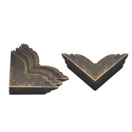 T Tulead Box Corners Iron Bronze Angle 2.76"x2.76"x1.02" Corner Decorative Protector for Wood Box 12PCS with Mounting Nails