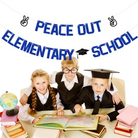 Peace Out Elementary School Banner, Elementary School Graduated, 5th Grade Grad, Elementary School Graduation Party Decorations