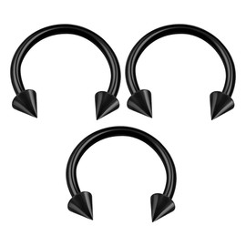 KJM Fashion Pack of 3 Anodised Horseshoe Ring 1.2 mm 16 g Helix Earrings