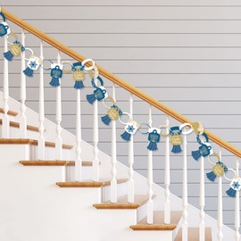 Big Dot of Happiness Happy Hanukkah - 90 Chain Links and 30 Paper Tassels Decoration Kit - Chanukah Holiday Party Paper Chains Garland - 21 feet