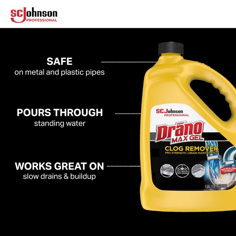SC Johnson Professional Drano 696642 Max Gel Clog Remover, Bleach