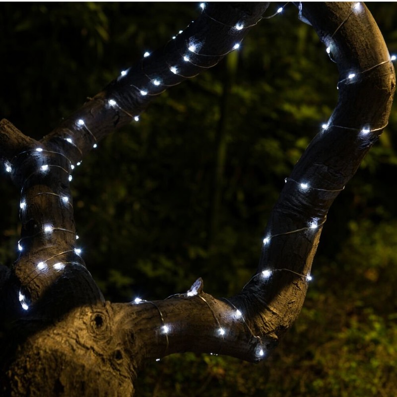 Solar Powered String Lights, 100 LED Copper Wire Lights, Waterproof