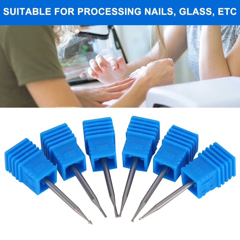 6pcs Tungsten Steel Nail Art Manicure Drill Bits Electric Manicure