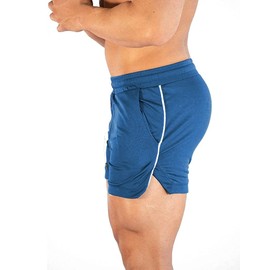 EVERWORTH Pantalones cortos deportivos para hombre, para gimnasio, entrenamiento, pantalones cortos casuales para correr, culturismo, 5 pulgadas de entrepierna, Paquete de 2: azul, negro, Small