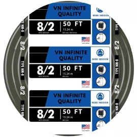 8/2 NM-B Nonmetallic with Ground Sheathed Cable Wire Equivalent to Romex 50ft