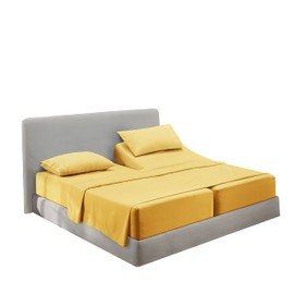 Hearth & Harbor Split King Size Sheets - 5 Piece Bed Sheet Set, Hotel Luxury Double Brushed Bed Sheets - Extra Soft Bedding Sheets & Pillowcases, Split King, Mellow Yellow