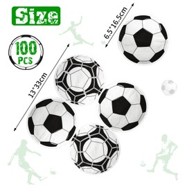 100 Pcs Soccer Napkins, Soccer Pattern Birthday Party Napkins Disposable Paper Napkins for Soccer Theme Boy's and kid's Birthday, Baby Shower, Game Day Party Supplies