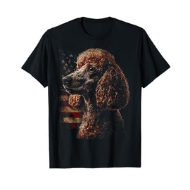 Poodle and American Flag USA Pride Art T-Shirt