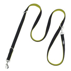 Snootiful Hound Double Ended Dog Lead - Ideal Training Lead - Comfort Mesh Padding - Double Clip Leash - 220cm x 2.5cm (Green)
