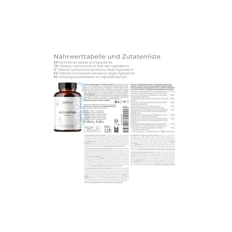Nutri + Bleeder 120 Capsules - Popular with Bloating &