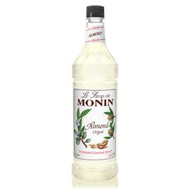 Monin - Almond Syrup, Sweet and Rich Nutty Aroma, Natural Flavors, Great for Coffee Drinks and Specialty Cocktails, Non-GMO, Gluten-Free (1 Liter)