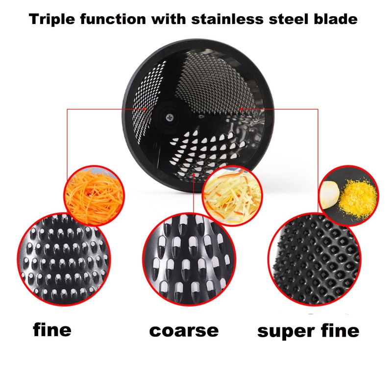 Cone Cheese Grater with Handle Stainless Steel Grater Triple Function