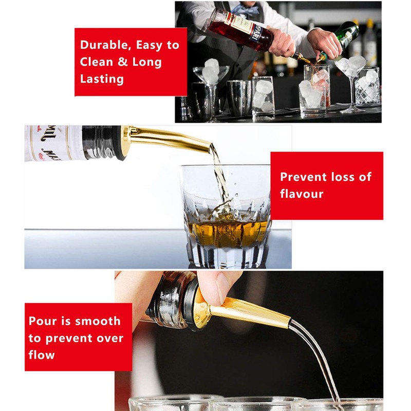 WAFJAMF 24 Pcs Stainless Steel Liquor Pour Spouts Set, Liquor