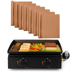 UNCO- Copper Grill Mats for Outdoor Grill, 13" x 15.8", 7 Pack, Nonstick Reusable Grilling Mats for Outdoor Grill, BPA and PFOA Free with PTFE-Fiberglass Coating