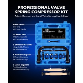 Orion Motor Tech Valve Spring Compressor, 10 Piece Spring Clamp Tool Kit with C Clamp, Collet Pusher Adapters, Extension Rods, and Lever for Car, Motorcycle, ATV, and Small Engine Repairs