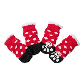 2 Pairs of Indoor Non-Slip Socks for Dogs, Paw Protectors Dog Socks, Dog Socks for Small and Medium Dogs Cats