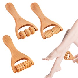 HAUTRHVB Wood Therapy Massage Tools,3Pcs Wooden Massage Roller,Manual Wooden Massage Tool Massager Roller,Muscle Roller for Relaxes Thigh,Leg,Hands Full Body,Muscle