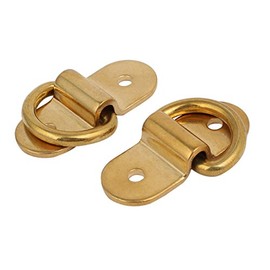 Sourcingmap 4/5" D Ring Brass Surface-Mounted Tie Down Lashing Ring w Screws 2pcs